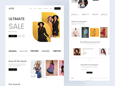 Fashion Website Landing page 2023 anik best clean design fashion graphic design landing page landing page design morden trend ui ux design web design website