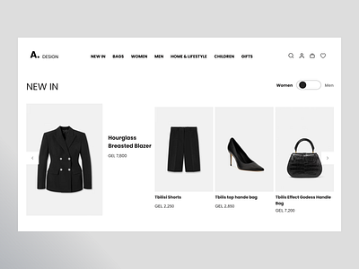 E commerce Miniaml Women's shop page UX/UI add to cart clean clothing design e commerce ecommerce homepage minimal minimalism minimalistic product page shop shopify shopping ui ux webshop website womens clothing womens shop