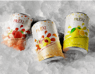 Fruteaz Packaging Design beverage branding design graphic design iced tea illustration label packaging packaging design vector visual identity