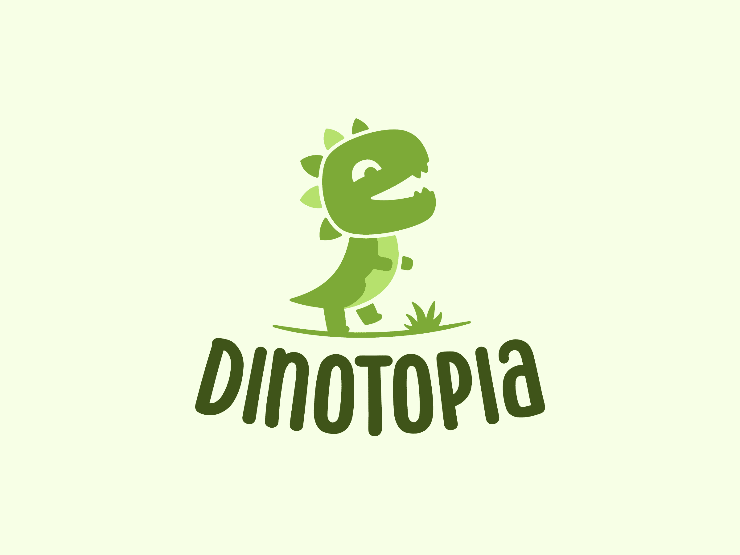 Logo for dino park attraction branding child cute design dino dinosaur fun graphic design green happy illustration kid logo modern nice park pattern simple vector