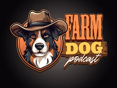 Dog Podcast Logo Design agriculture branding dog farmer farmer. graphic design illustration logo logo design podcast podcast logo vector
