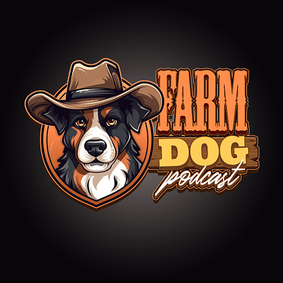 Dog Podcast Logo Design agriculture branding dog farmer farmer. graphic design illustration logo logo design podcast podcast logo vector