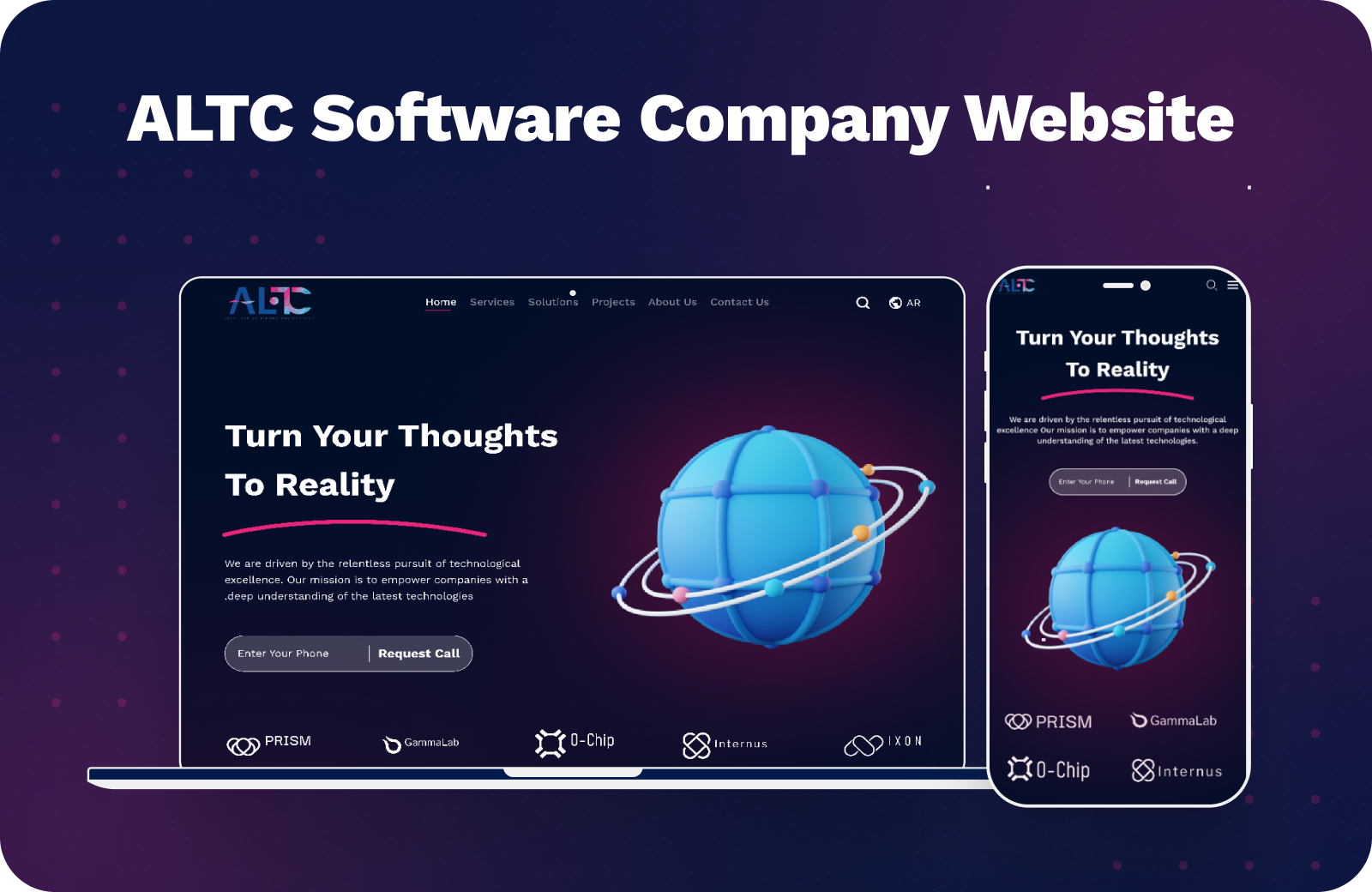 ALTC Software Company Website (UI) logo mockup phone product design shots tech ui ux website