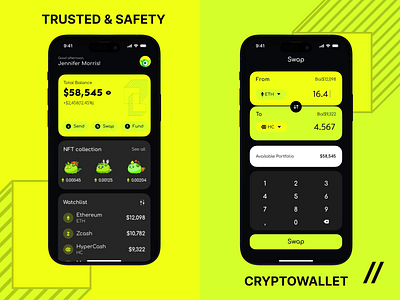 Crypto Wallet Mobile iOS App android animation app app design app interaction balance crypto cryptocurrency design ios mobile mobile app mobile ui motion nft online ui ux wallet