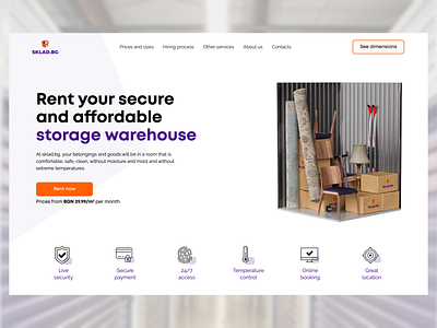 Hero Section Design for Sklad.BG design rent storage storage warehouse ui ui design ux design warehouse web design web design agency webflow webflow agency