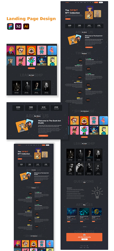 NFBIT Landing Page Design adobe branding design figma graphic design illustrator landing page mobile app mockup ui web page xd