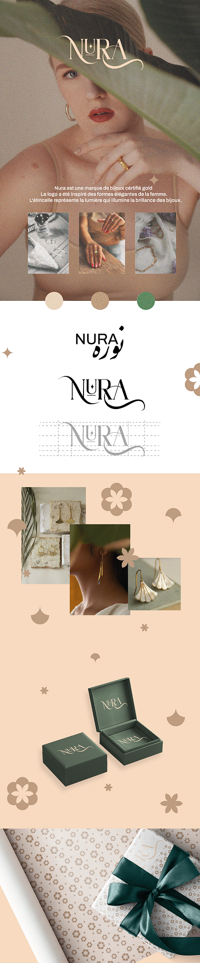 Nura - Logo Typhographique accessories illustrator jewelry brand logo typographic