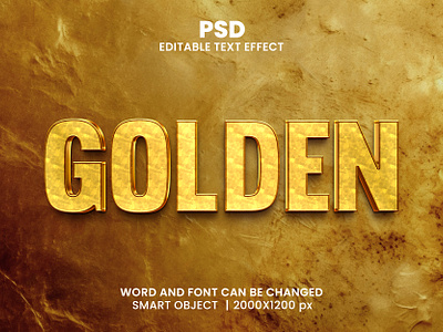 Golden luxury 3D editable text effect design font effect gold background golden mockup old gold texture psd mockup