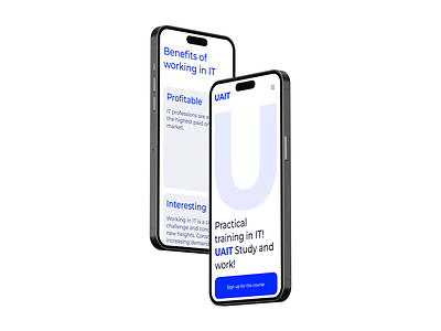 UAIT - IT Courses Mobile app aesthetically app app design beautiful branding company course design it mibile minimal mobile app mobile design ui ux