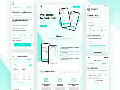 Pinkubes!_apartment renovation apartment app design figma renovation repair ui design ux ui