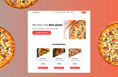 Pizza Landing page design landing page pizza ordering ui ux