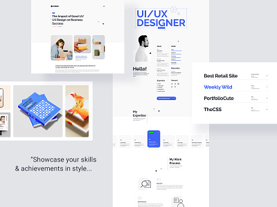 ROBBIE - Portfolio Resume Figma Template agency blue bootstrap clean designer freelancer graphic design homepage landing modern onepage page portfolio responsive resume showcase startup uiux webpage website