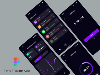 Time Tracking App android app design app design branding home page design ios app design modern app modern app design time tracking app time tracking app design