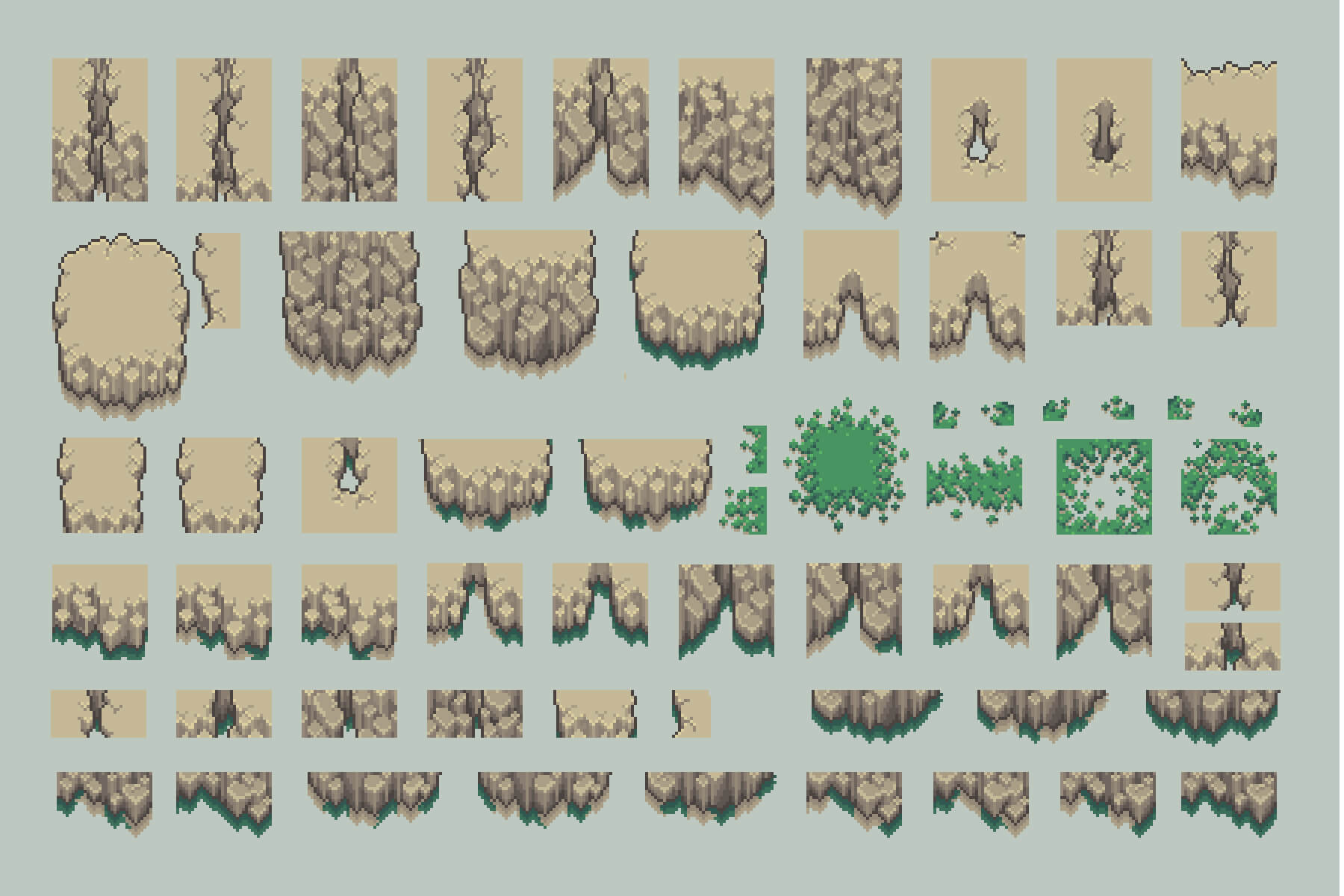 Rocky Top-Down Tileset Pixel Art for RPG by 2D Game Assets on Dribbble