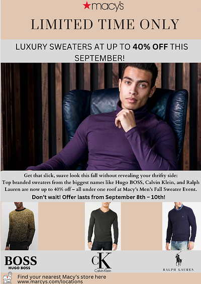 Macy's Men Sweater Email Mock up graphic design illustration logo photoshop