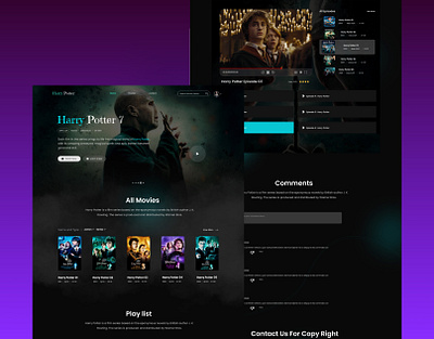 Movie website design animation design graphic design mobile app ui ux website