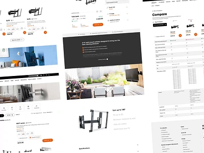 Vogels - E-Commerce website add to cart animation flatscreen motion redesign tv tv brackets ui ux vogels wall mount webshop website