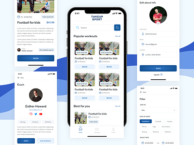 Takeup sport app coach design figma sport training ux ui