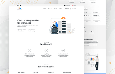 Cloud Hosting Service Website Design minimal website