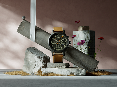 Timex Watch 3d beauty cgi cinema 4d design nature product redshift render watch