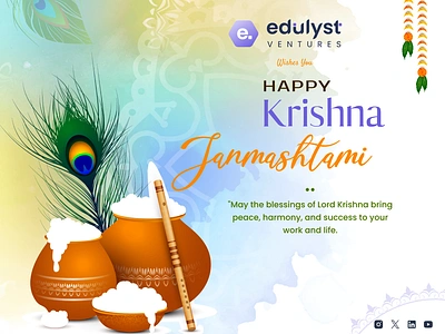 Krishna Janmashtami Poster Design graphic design illustartor ui