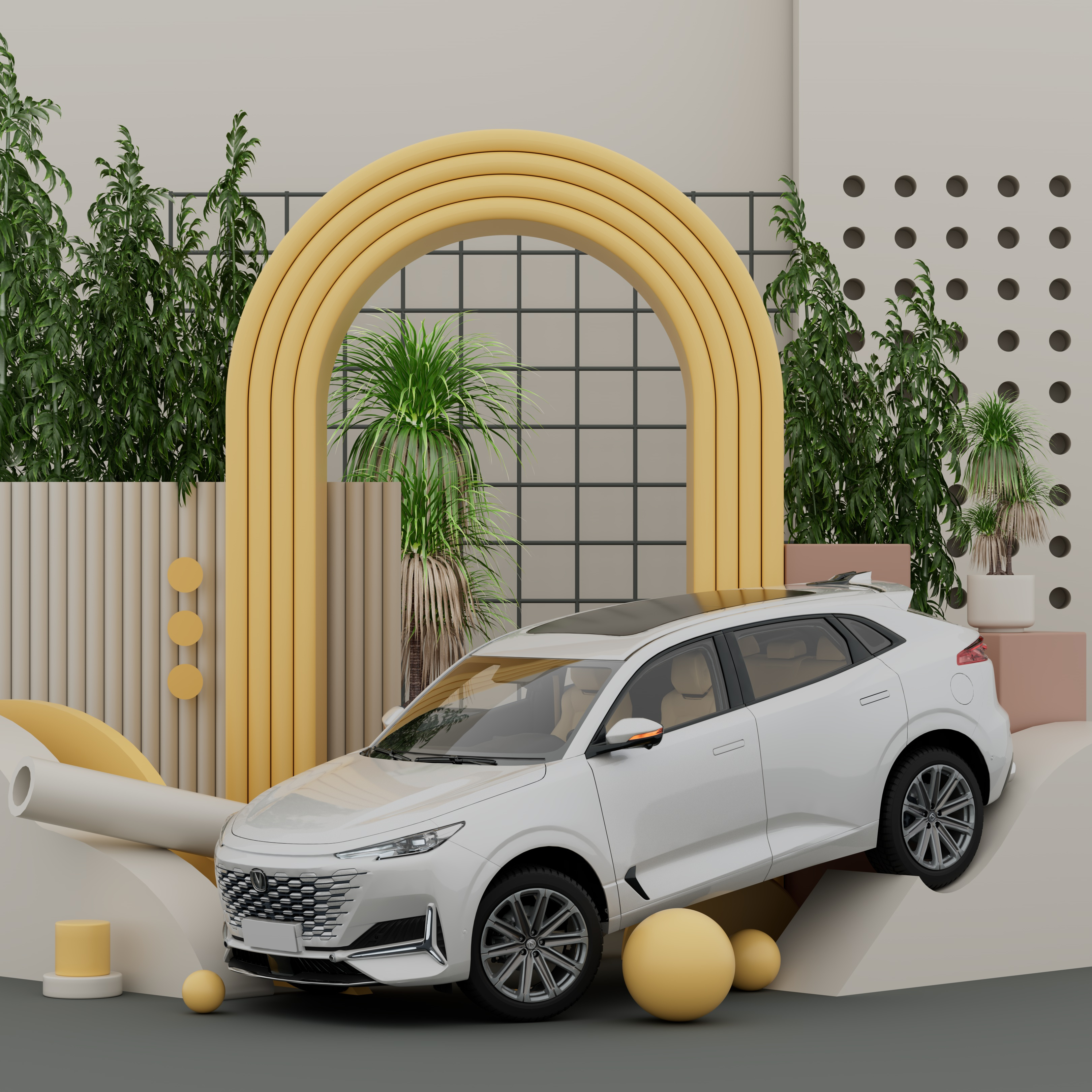 Changan Uni-K 3d 3d modelling automobile cgi̇ changan changan uni k cinema 4d emiliance maxon minimal redshift render uni k