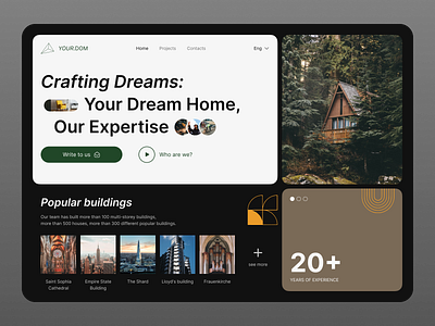 Construction firm "Your.Dom" building construction design figma home landing ui ux web design