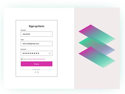 Sign up form dailyui geometric gradient sign up sign up form ui ui challenge