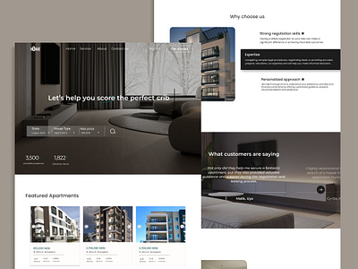 Apartment rental website branding rental website uiuxdesign web design