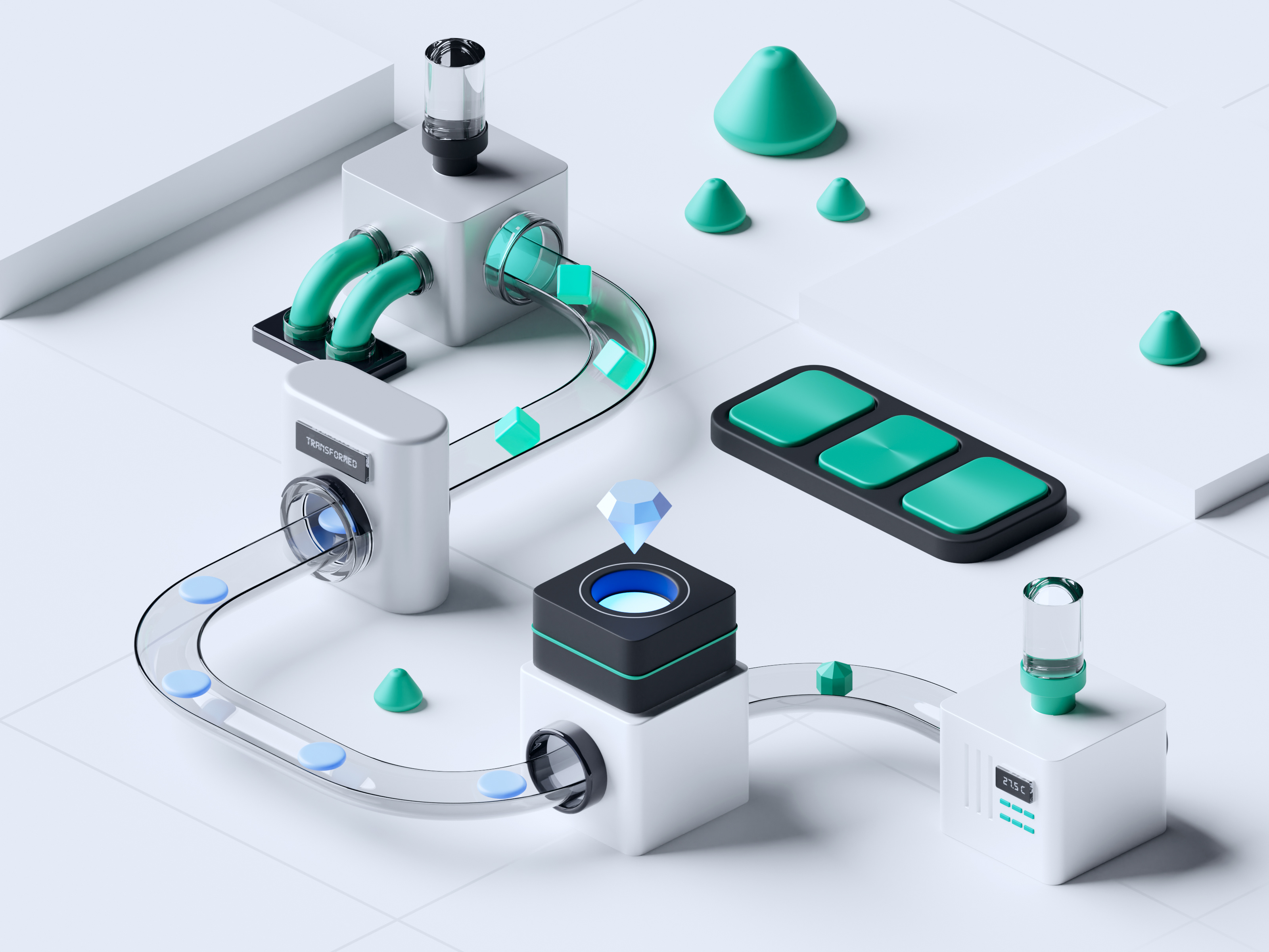 Marketing and Conversions - 3D Modeling Development blender business cinema4d colors conversion conversionrate design development light machine marketing minimal product productdesign tech