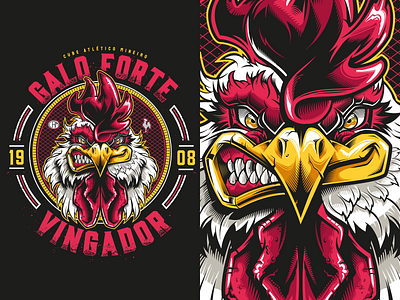 Rooster T-shirt design apparel design football illustration illustrator rooster t shirt t shirt design tee vector