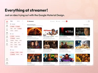 Trying out M3 m3 material design movie booking streaming
