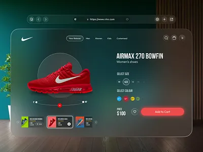 Spatial E-Commerce Website Concept agicent apple apple vision pro ar trials augmented reality cart ecommerce ecommerce website glassmorphic online store product design product list product trials shopping spatial design spatial ui virtual reality vision os vision pro website design