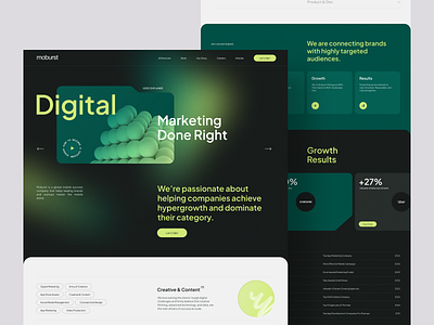 Moburst Marketing Agency 3d agency corporate digital gradients landing layout marketing modern typography ui ux