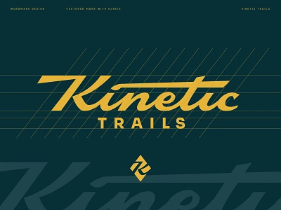 Kinetic Trails Wordmark branding gold green hand lettering identity design kinetic lettering ligature logo logotype outdoors brand script trail type typography wells wells collins wells design wordmark wordmark logo