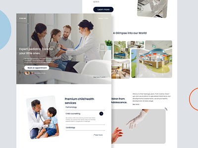 Pediatric hospital landing page landing page ui uiredesign ux website ui