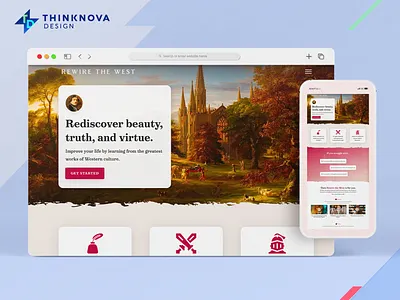 Rewire the West branding design illustration logo thrive themes typography ui web design web development wordpress