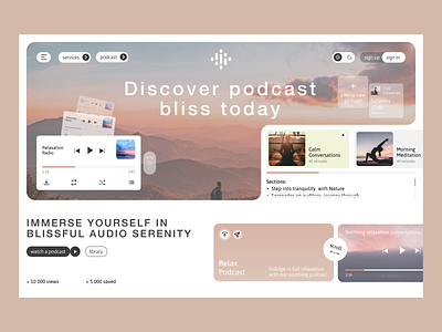 Podcast Website design figma hello inspiration inspo nude pink podcast ui web website