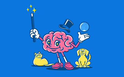 DecisionIQ ai brain cartoon character clinical decisions digital illustration illustration iq machine learning magic pets veterinarian