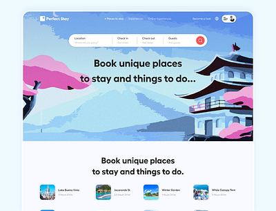 Perfect Stay - Hotel Booking Website accommodation adobe airbnb app booking dashboard design hotel hotel booking makemytrip rent reservation trip ui ux vacation website xd