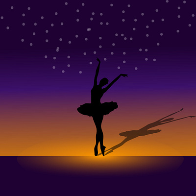 silhouette of a ballerina on stage branding design graphic design illustration logo vector