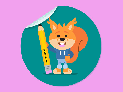 skwirrol sticker! character design eva galesloot illustration skwirrol squirrel vector