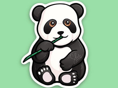 Cute Panda - Sticker design cute panda design digital art digital illustration illustration ipad art panda drawing panda sticker procreate drawing