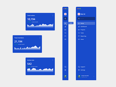 Collapsible sidebar navigation — Dot UI by Ahmet Loca on Dribbble