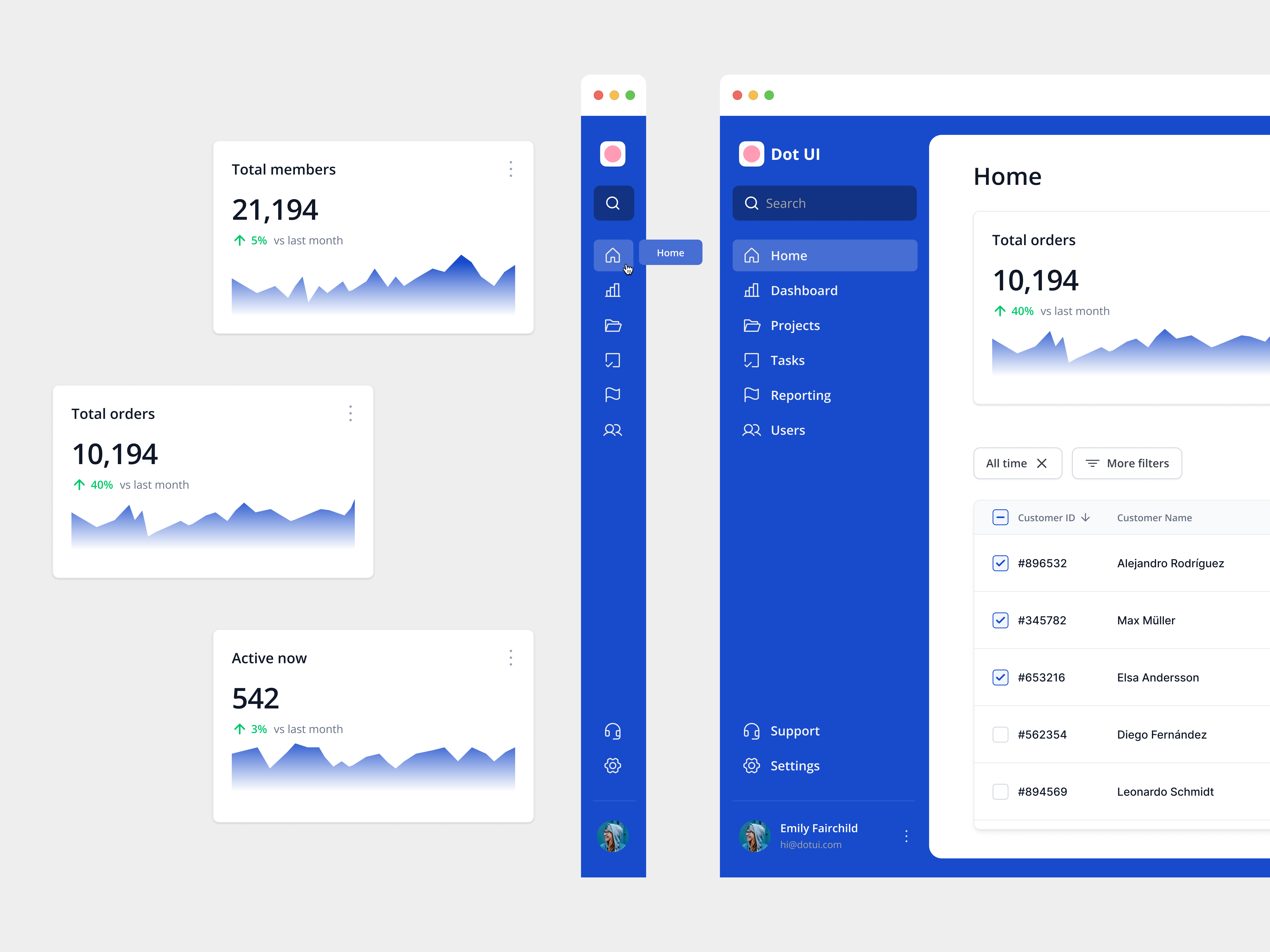 Collapsible sidebar navigation — Dot UI by Ahmet Loca on Dribbble