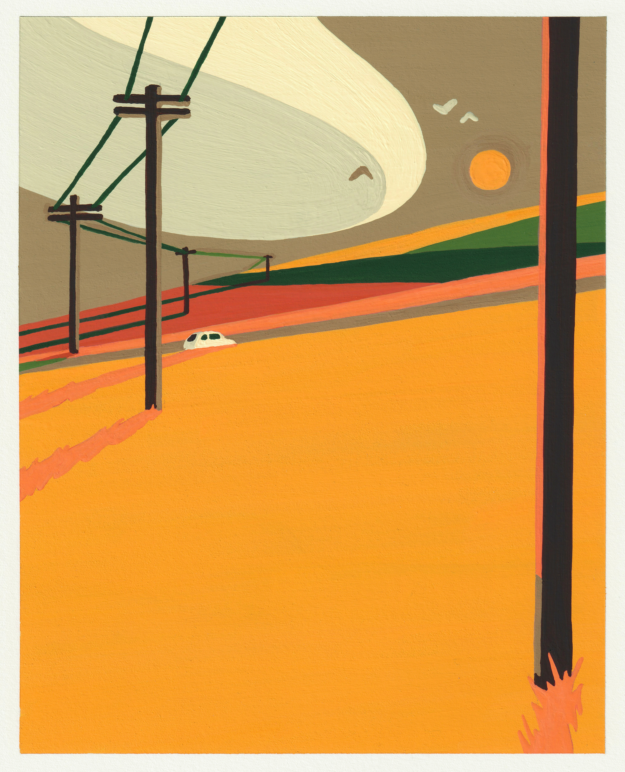 You and Me acrylic gouache adventure art artist autumn autumnal country fall gouache illustration illustrator journey paint painting priya mistry priyamistry road trip