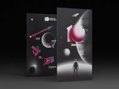 10 YEARS OF ASTRONIKA 2d art black branding cosmos design drawing illustration illustrator procreate retro sketch space spaceship spaceships stars texture white