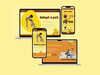 Pet Adoption Center Website UI Design adoption center dogs figma pet store pets ui ui design web design website website design
