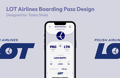 LOT Airlines Boarding Pass UI Design airlines airport app design boarding pass branding figma flight flights travel traveling ui ui design