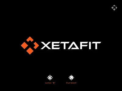 XETAFIT- Logo design branding cool creative dumbbell fitness icon letterx logo minimal simple